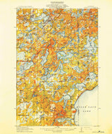 1914 Topo Map of Deerwood Minnesota Quadrangle Bay Lake Mille Lacs Lake