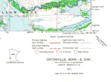 1971 Map of Big Stone Lake and Ortonville Minnesota Quadrangle