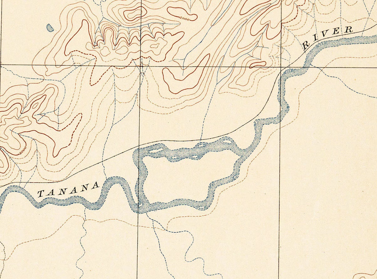 1908 Topo Map of Fairbanks Alaska