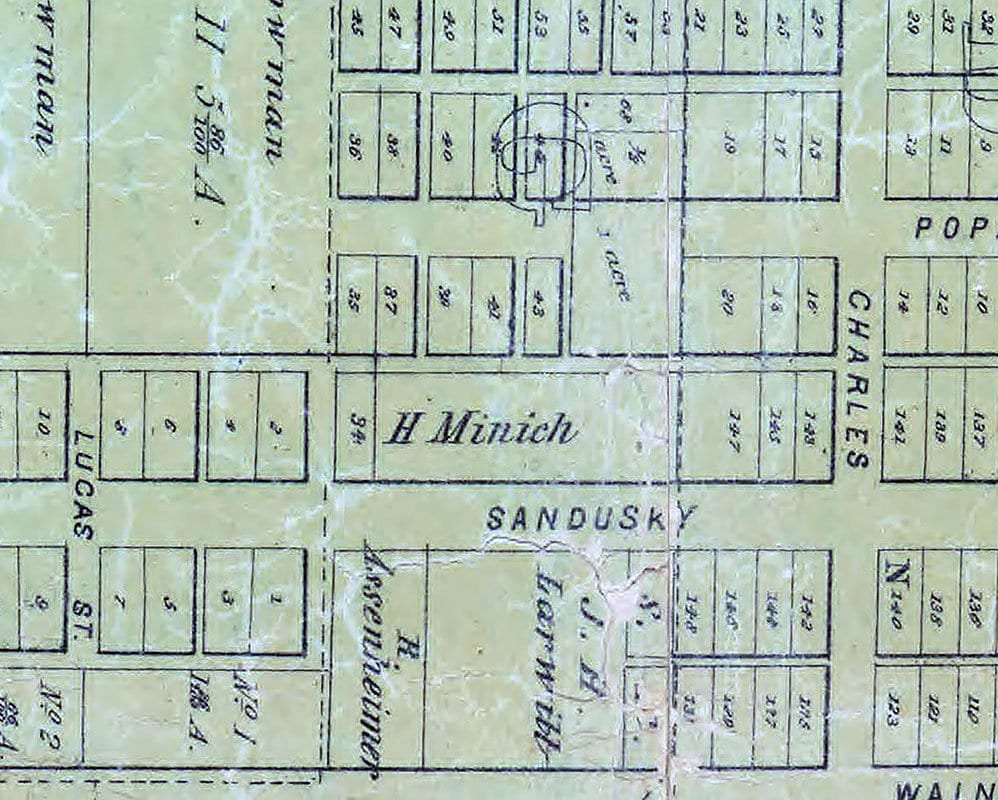 1850 Map of Bucyrus Crawford County Ohio