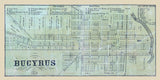 1850 Map of Bucyrus Crawford County Ohio