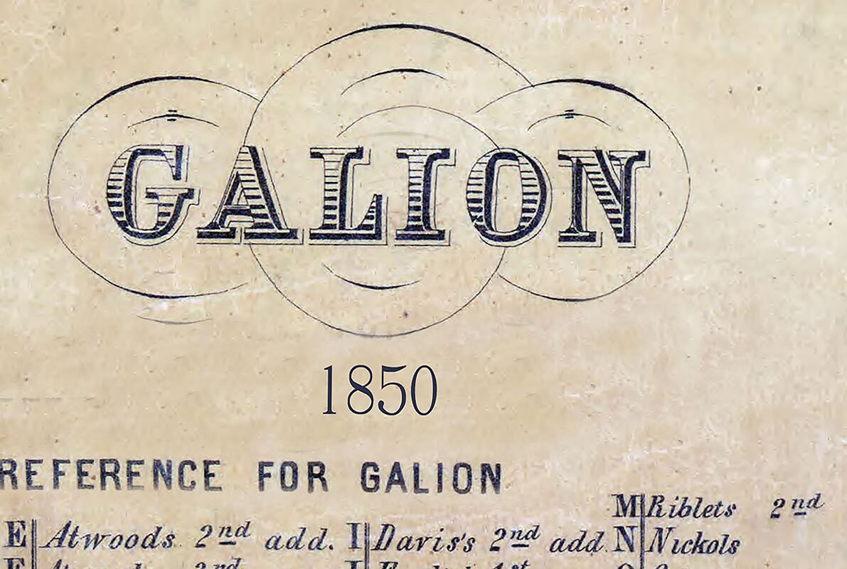 1850 Map of Galion Crawford County Ohio