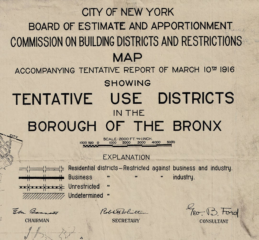 1916 Map of The Bronx New York