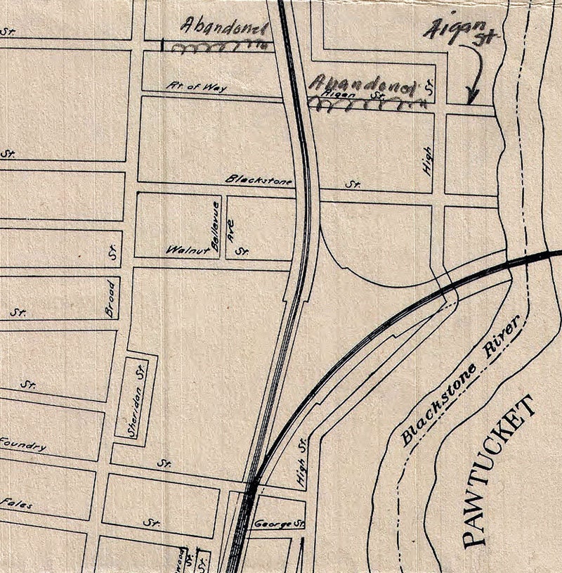 1900 Map of Central Falls Rhode Island