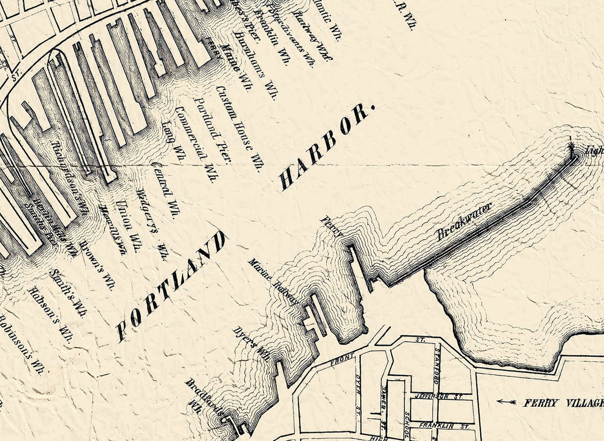1858 Map of Portland Maine