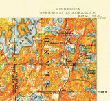 1914 Topo Map of Deerwood Minnesota Quadrangle Bay Lake Mille Lacs Lake
