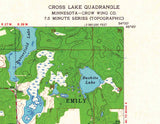 1960 Topo Map of Cross Lake Minnesota Quadrangle