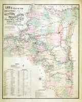 1884 Map of Western PA Industries Fayette Allegheny Westmoreland Washington