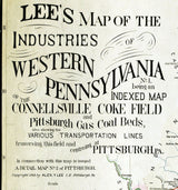 1884 Map of Western PA Industries Fayette Allegheny Westmoreland Washington