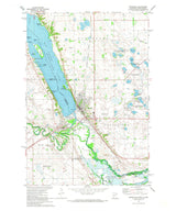 1971 Map of Big Stone Lake and Ortonville Minnesota Quadrangle