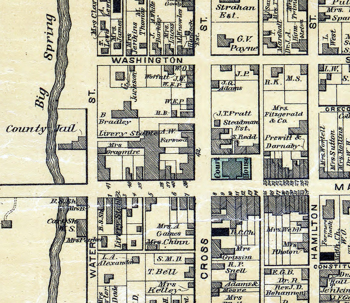 1879 Map of Georgetown Scott County Kentucky