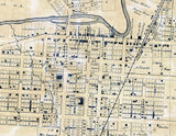 1860 Map of Wapakoneta Auglaize County Ohio