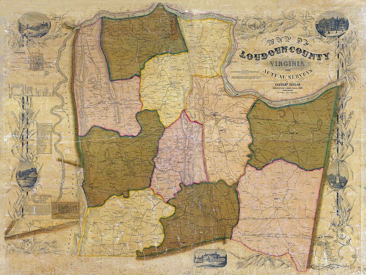 1853 Map of Loudoun County Virginia RARE
