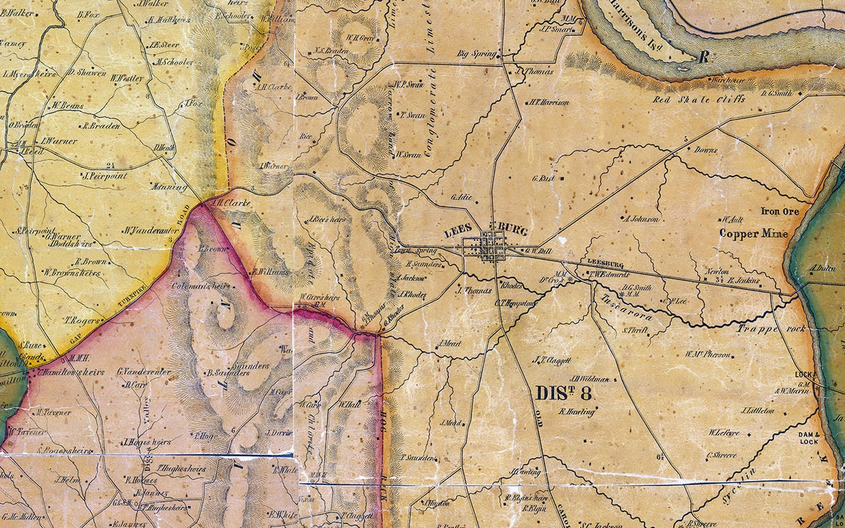 1853 Map of Loudoun County Virginia RARE