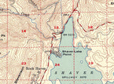 1953 Topo Map of Shaver Lake California Quadrangle