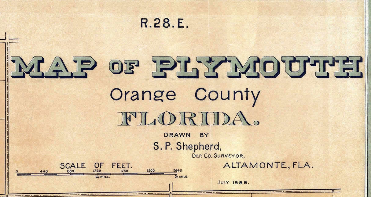 1888 Map of Plymouth Orange County Florida