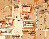 1910 Map of Pompei Italy Baedeker Map