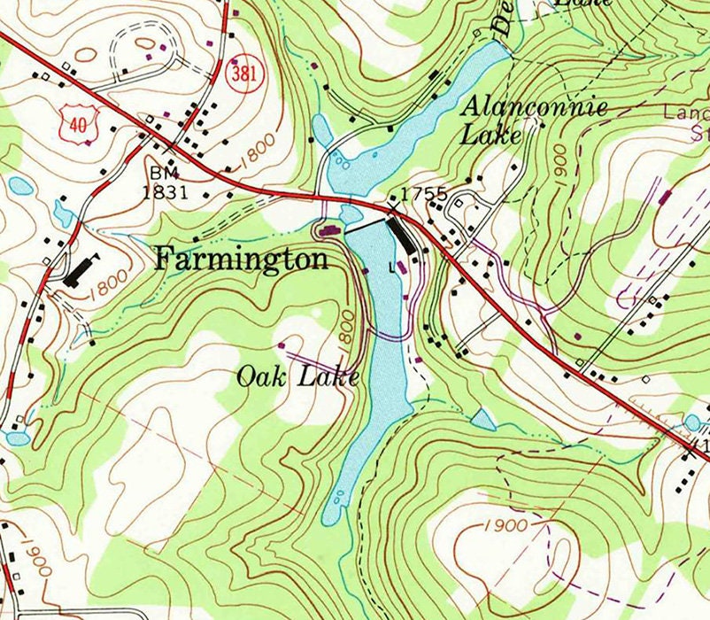 1964 Map of Deer Lake Fayette County Pennsylvania