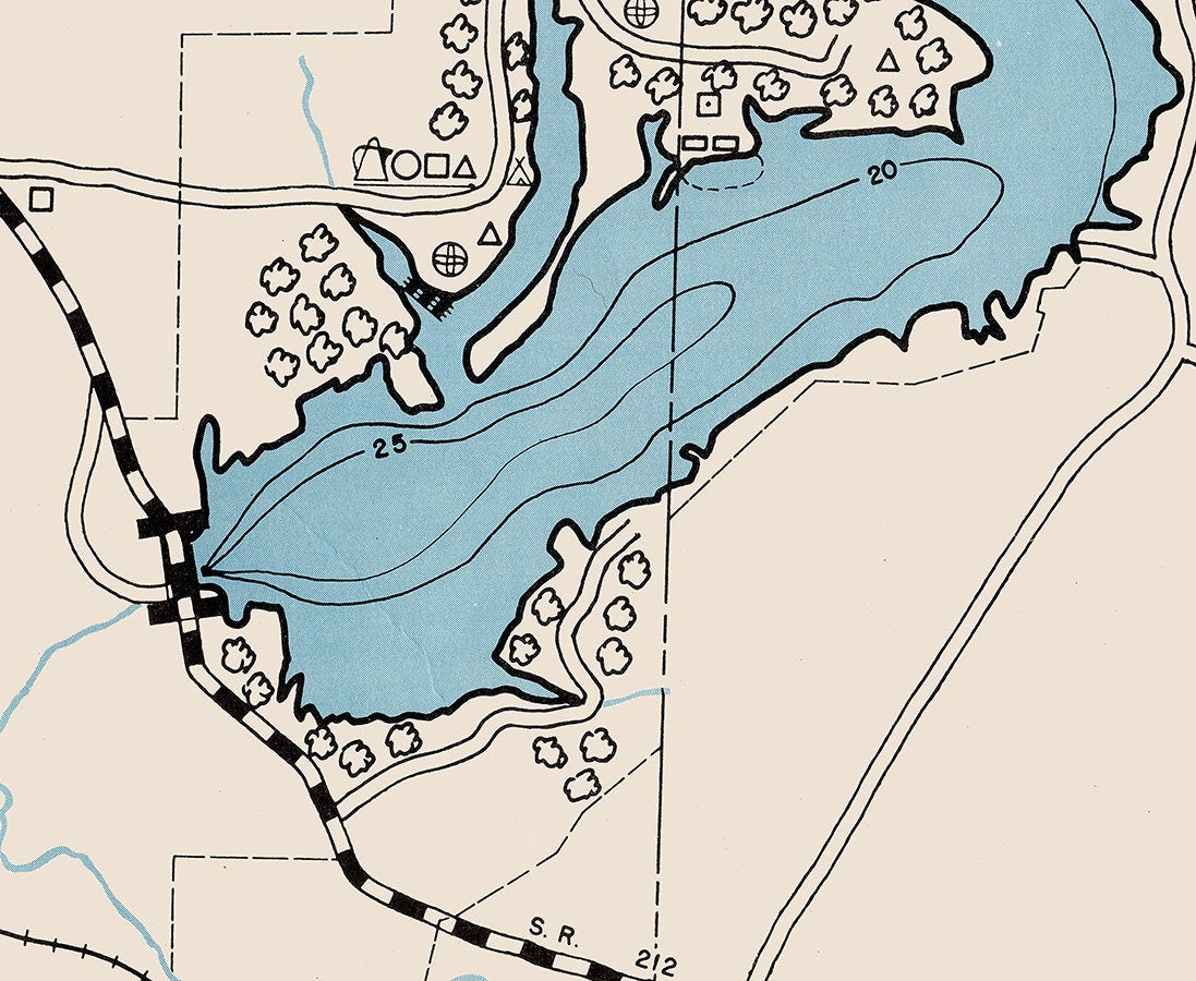 1960 Map of Atwood Lake Carroll and Tuscarawas County Ohio