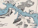 1960 Map of Delaware Reservoir Delaware Marion and Morrow County Ohio