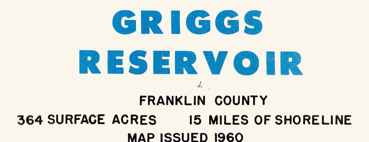 1960 Map of Griggs Reservoir Franklin County Ohio