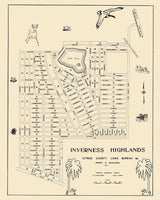 1914 Map of Inverness Highlands Citrus County Florida