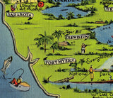 1960 Cartoon Map of Florida