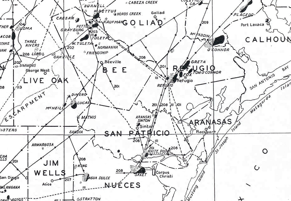 1935 Map of Texas Oil and Gas Fields