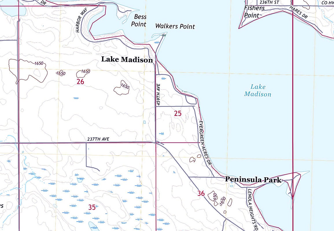 2017 Map of Lake Madison South Dakota