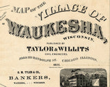 1871 Map of Waukesha Wisconsin