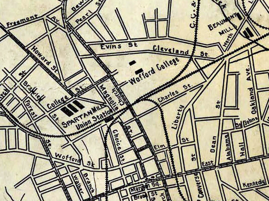 1910 Map of the City of Spartanburg South Carolina