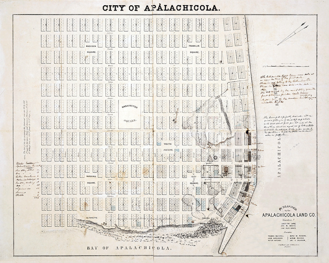 1838 Map of Apalachicola Florida