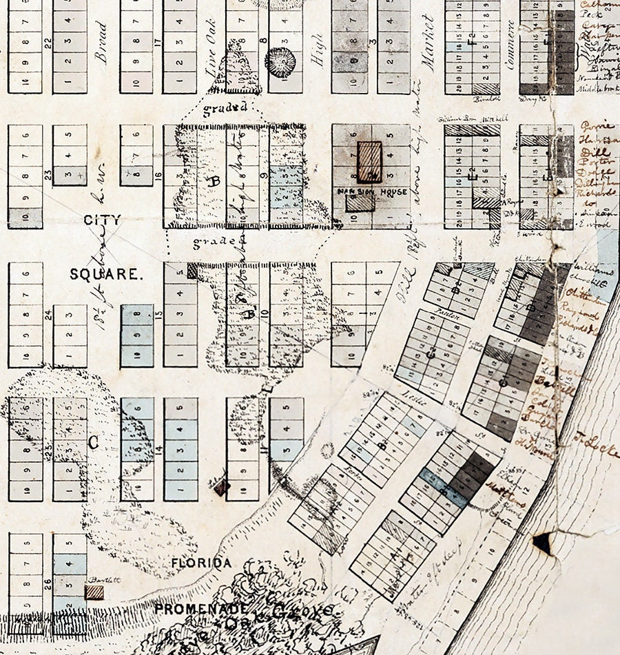 1838 Map of Apalachicola Florida