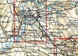 1910 Baedeker Map of Rome Italy and Environs Campagna Di Roma