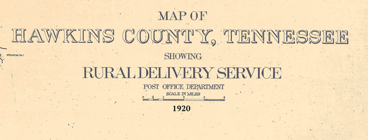 1920 Map of Hawkins County Tennessee