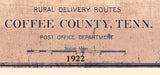 1922 Map of Coffee County Tennessee