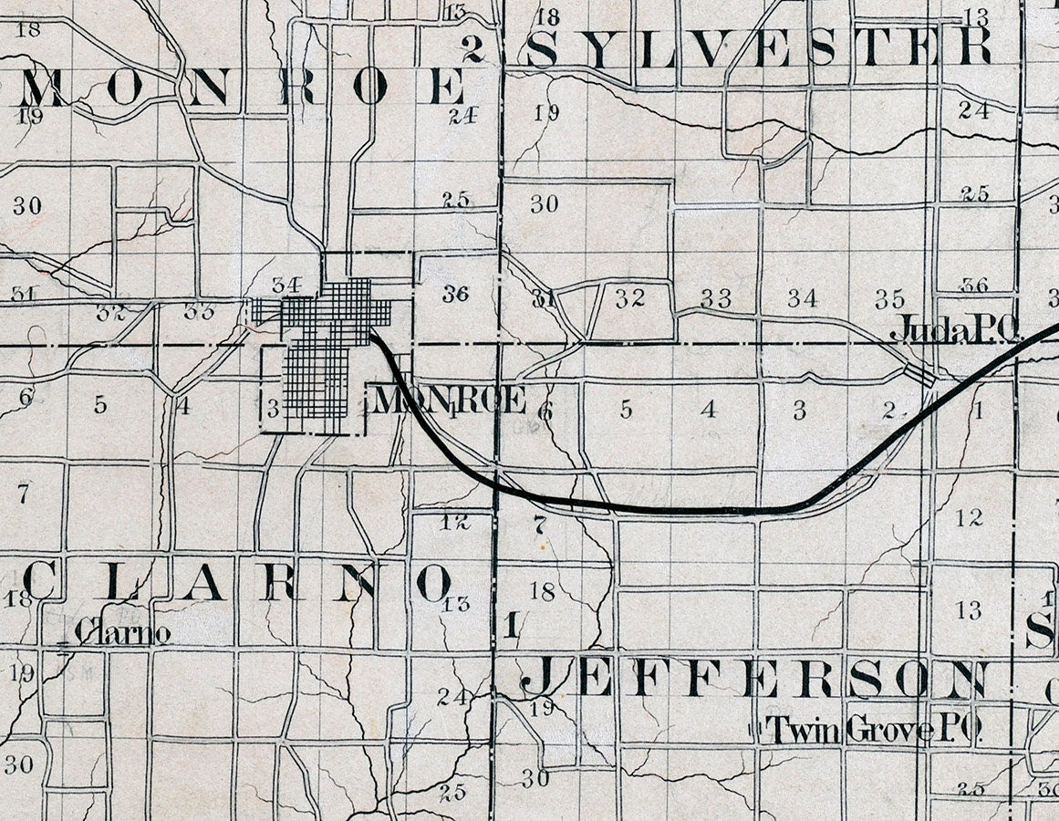 1880 Map of Green County Wisconsin