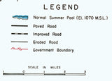1970 Map of Lake Sidney Lanier Georgia