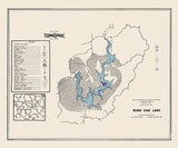 1960 Map of Burr Oak Lake Morgan and Athens County Ohio