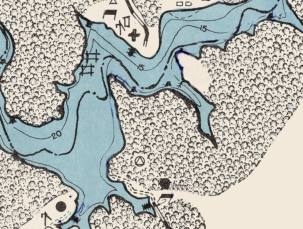 1960 Map of Burr Oak Lake Morgan and Athens County Ohio