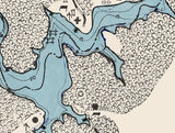 1960 Map of Burr Oak Lake Morgan and Athens County Ohio