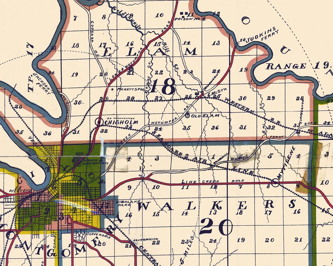 1901 Map of Montgomery County Alabama