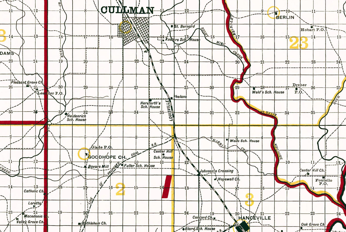 1902 Map of Cullman County Alabama