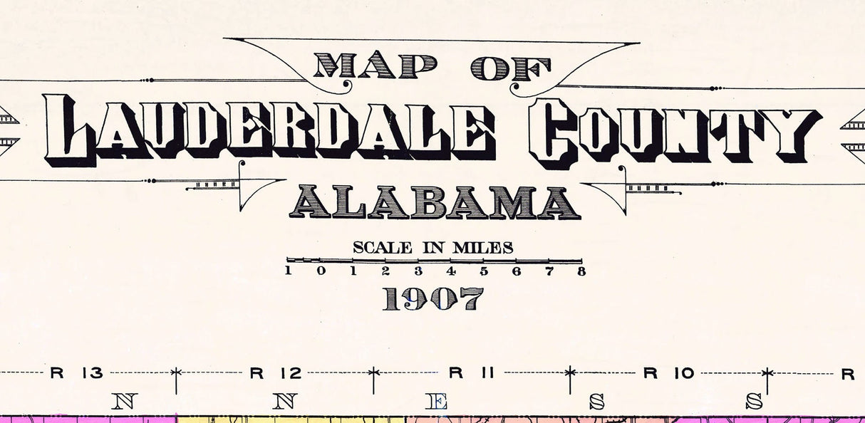 1907 Map of Lauderdale County Alabama