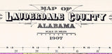 1907 Map of Lauderdale County Alabama