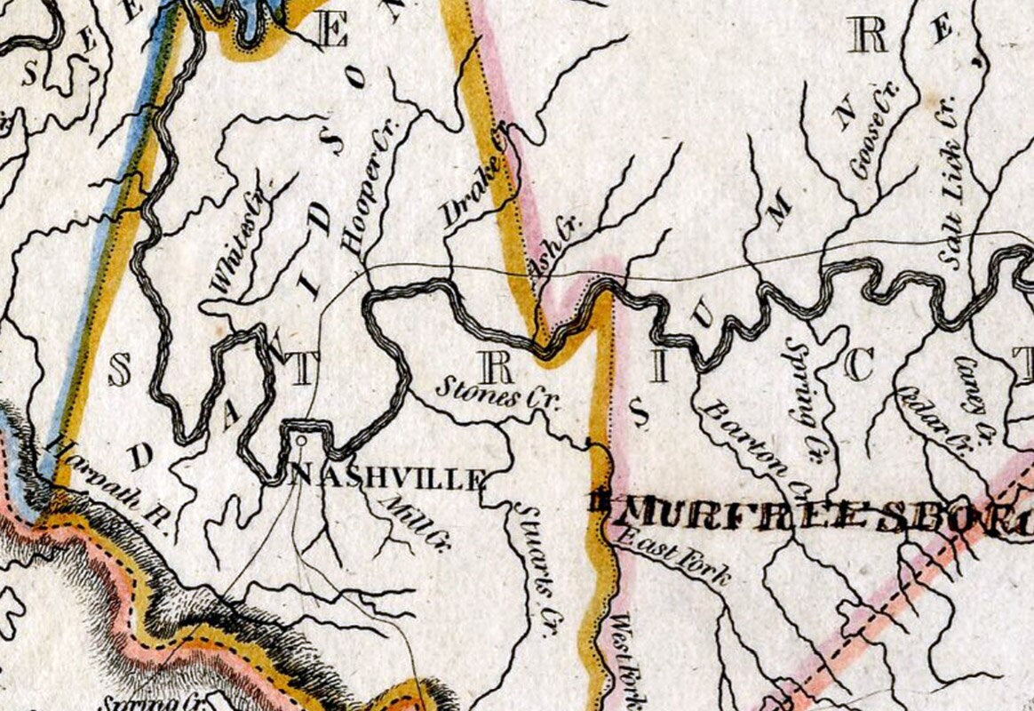1814 Map of the State of Tennessee