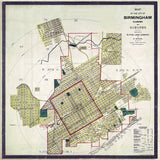 1888 Map of Birmingham Alabama and Suburbs