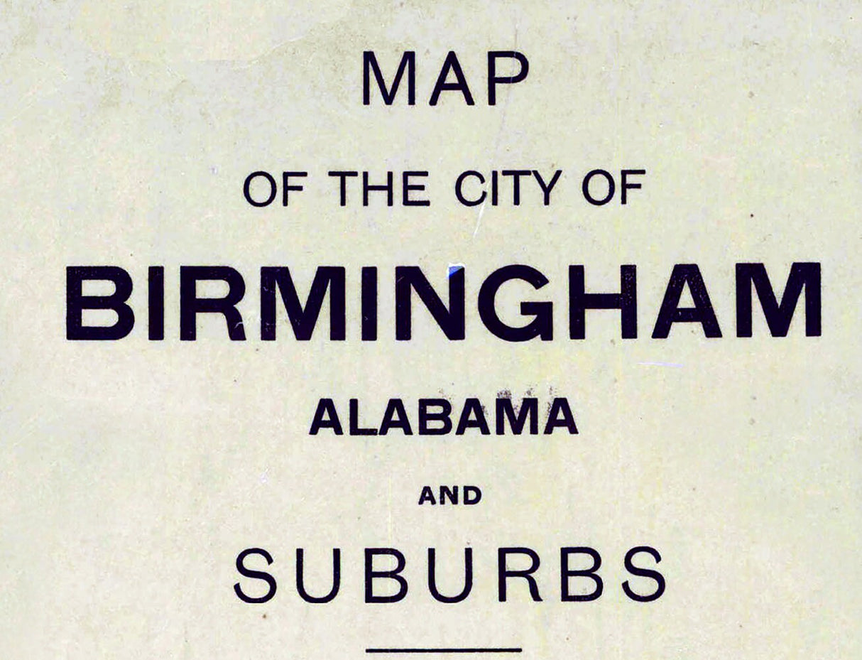 1888 Map of Birmingham Alabama and Suburbs