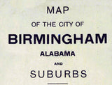 1888 Map of Birmingham Alabama and Suburbs