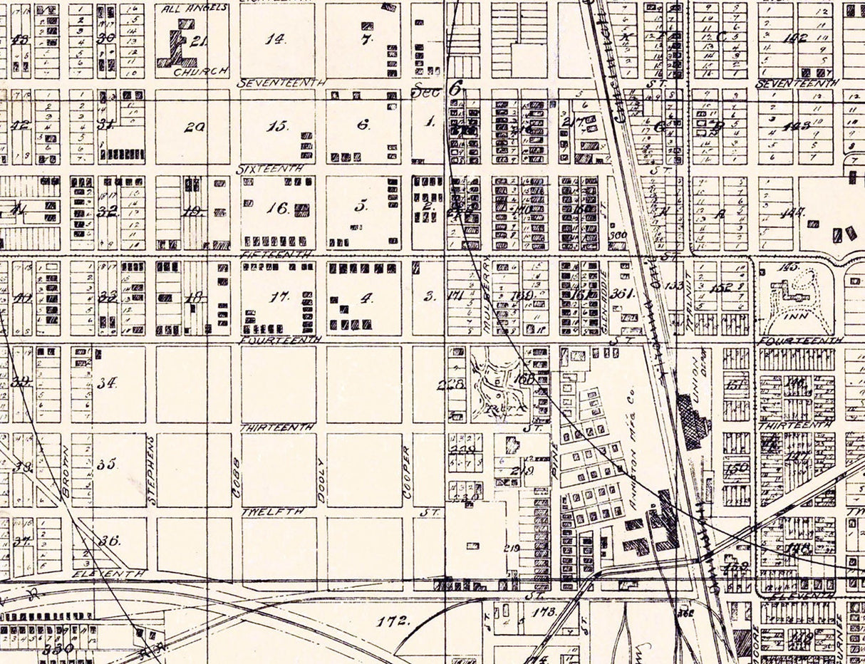 1890 Map of Anniston Alabama